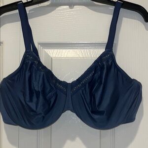 Wacoal Deep Blue Lace Trim Bra size 38DD Perfect Primer